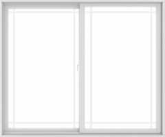 WDMA 72X60 (71.5 x 59.5 inch) White uPVC/Vinyl Sliding Window with Prairie Grilles