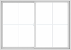 WDMA 84X60 (83.5 x 59.5 inch) White uPVC/Vinyl Sliding Window with Colonial Grilles