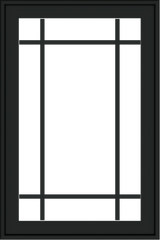 WDMA 24x36 (23.5 x 35.6 inch) black uPVC/Vinyl Push out Casement Window with Prairie Grilles Exterior