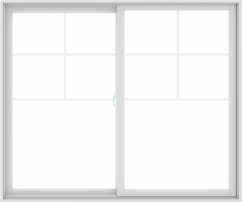 WDMA 72X60 (71.5 x 59.5 inch) White uPVC/Vinyl Sliding Window with Top Colonial Grids Grilles