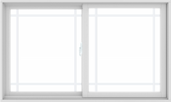 WDMA 60X36 (59.5 x 35.5 inch) White uPVC/Vinyl Sliding Window with Prairie Grilles