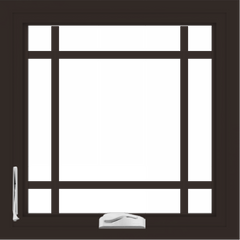 WDMA 24x24 (23.5 x 23.5 inch) Dark Bronze Aluminum Crank out Casement Window with Prairie Grilles