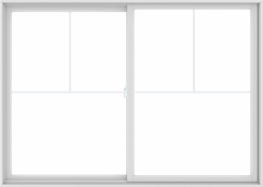 WDMA 84X60 (83.5 x 59.5 inch) White uPVC/Vinyl Sliding Window with Fractional Grilles