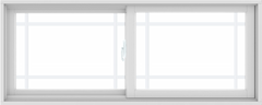 WDMA 60X24 (59.5 x 23.5 inch) White uPVC/Vinyl Sliding Window with Prairie Grilles