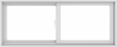 WDMA 60X24 (59.5 x 23.5 inch) White uPVC/Vinyl Sliding Window without Grids Interior