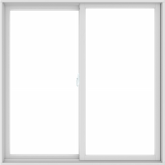 WDMA 60X60 (59.5 x 59.5 inch) White uPVC/Vinyl Sliding Window without Grids Interior