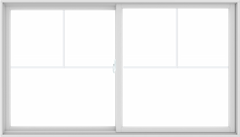 WDMA 84X48 (83.5 x 47.5 inch) White uPVC/Vinyl Sliding Window with Fractional Grilles