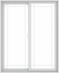 WDMA 48X60 (47.5 x 59.5 inch) White uPVC/Vinyl Sliding Window with Prairie Grilles