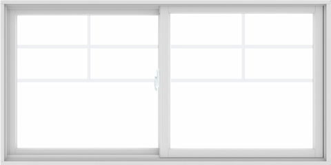 WDMA 72X36 (71.5 x 35.5 inch) White uPVC/Vinyl Sliding Window with Top Colonial Grids Grilles