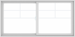 WDMA 72X36 (71.5 x 35.5 inch) White uPVC/Vinyl Sliding Window with Top Colonial Grids Grilles