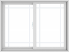 WDMA 48X36 (47.5 x 35.5 inch) White uPVC/Vinyl Sliding Window with Prairie Grilles