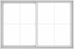 WDMA 72X48 (71.5 x 47.5 inch) White uPVC/Vinyl Sliding Window with Colonial Grilles