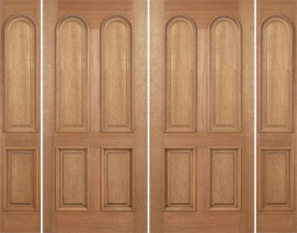 WDMA 100x80 Door (8ft4in by 6ft8in) Exterior Mahogany Legacy Double Door/2side Plain Panel 1