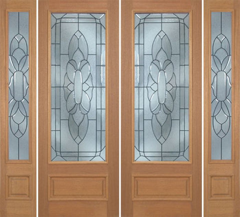 WDMA 100x96 Door (8ft4in by 8ft) Exterior Mahogany Livingston Double Door/2side w/ BO Glass - 8ft Tall 1