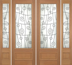 WDMA 100x96 Door (8ft4in by 8ft) Exterior Mahogany Roma Double Door/2side w/ RM Glass - 8ft Tall 1