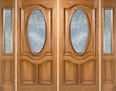 WDMA 108x80 Door (9ft by 6ft8in) Exterior Mahogany La Jolla Double Door/2side w/ OC Glass 1