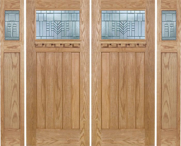 WDMA 108x80 Door (9ft by 6ft8in) Exterior Oak Biltmore Double Door/2side w/ C Glass 1