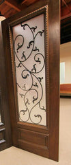 WDMA 120x80 Door (10ft by 6ft8in) Exterior Mahogany Double Door Two Sidelights Leaf design Ironwork Glass 8