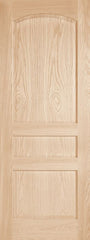 WDMA 12x80 Door (1ft by 6ft8in) Interior Swing Pine 203AC Wood 3 Panel Transitional Arch Top Panel Ovolo Single Door 1