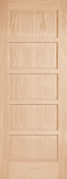 WDMA 12x80 Door (1ft by 6ft8in) Interior Pocket Paint grade 205L Wood 5 Panel Contemporary Modern Ovolo Single Door 1