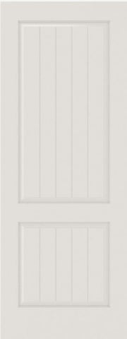 WDMA 12x80 Door (1ft by 6ft8in) Interior Swing Smooth SV2010 MDF PLANK/V-GROOVE 2 Panel Single Door 1