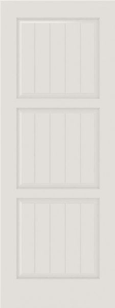 WDMA 12x80 Door (1ft by 6ft8in) Interior Swing Smooth SV3100 MDF PLANK/V-GROOVE 3 Panel Single Door 1