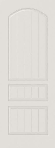 WDMA 12x80 Door (1ft by 6ft8in) Interior Barn Smooth SV3020 MDF PLANK/V-GROOVE 3 Panel Arch Panel Single Door 1