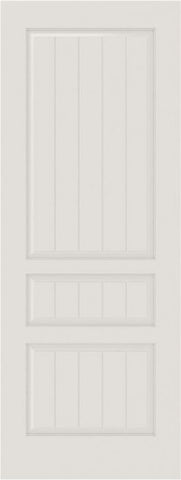 WDMA 12x80 Door (1ft by 6ft8in) Interior Barn Smooth SV3010 MDF PLANK/V-GROOVE 3 Panel Single Door 1