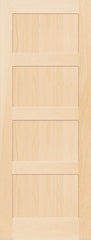 WDMA 12x80 Door (1ft by 6ft8in) Interior Barn Pine 794H Wood 4 Panel Contemporary Modern Shaker Single Door 1