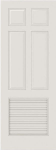 WDMA 15x80 Door (1ft3in by 6ft8in) Interior Swing Smooth SL-6010-PNL-LVR 5 Panel Vented Louver Single Door 1