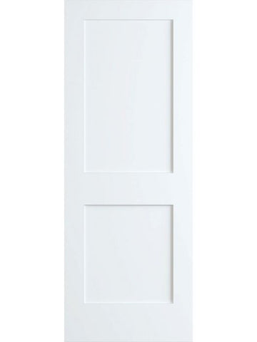 WDMA 18x80 Door (1ft6in by 6ft8in) Interior Swing Smooth 80in 2 Panel Primed Shaker 1-3/8in 1