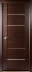 WDMA 18x80 Door (1ft6in by 6ft8in) Interior Swing Wenge Contemporary African Single Door with Aluminum Strips 1