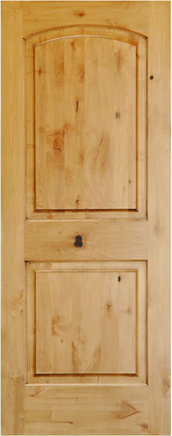 WDMA 18x80 Door (1ft6in by 6ft8in) Interior Swing Knotty Alder 80in 2 Panel Arch Single Door 1-3/8in Thick KW-121 1