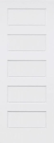 WDMA 18x96 Door (1ft6in by 8ft) Interior Barn Smooth 96in Conmore 5 Panel Shaker Solid Core Single Door|1-3/8in Thick 1