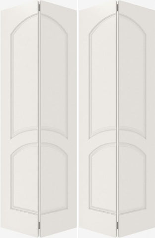 WDMA 20x80 Door (1ft8in by 6ft8in) Interior Bifold Smooth 2030 MDF 2 Panel Arch Panel Double Door 2