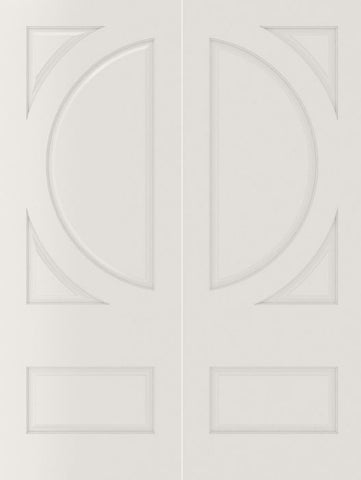 WDMA 20x80 Door (1ft8in by 6ft8in) Interior Swing Smooth 4130 MDF Pair 4 Panel Circle Double Door 1