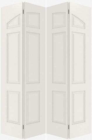 WDMA 20x80 Door (1ft8in by 6ft8in) Interior Bifold Smooth 6060 MDF Pair 6 Panel Arch Panel Double Door 2