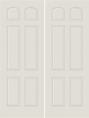 WDMA 20x80 Door (1ft8in by 6ft8in) Interior Bypass Smooth 6030 MDF 6 Panel Arch Panel Double Door 1