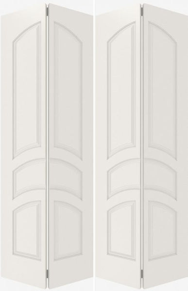 WDMA 20x80 Door (1ft8in by 6ft8in) Interior Swing Smooth 5030 MDF 5 Panel Arch Panel Double Door 1