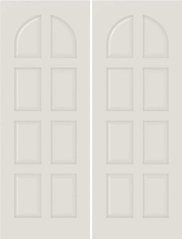 WDMA 20x80 Door (1ft8in by 6ft8in) Interior Bifold Smooth 8040 MDF 8 Panel Round Panel Double Door 1