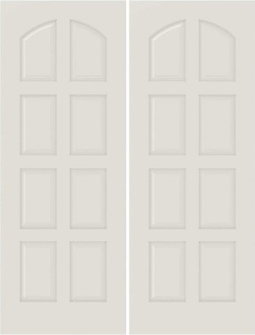 WDMA 20x80 Door (1ft8in by 6ft8in) Interior Swing Smooth 8020 MDF 8 Panel Arch Panel Double Door 1