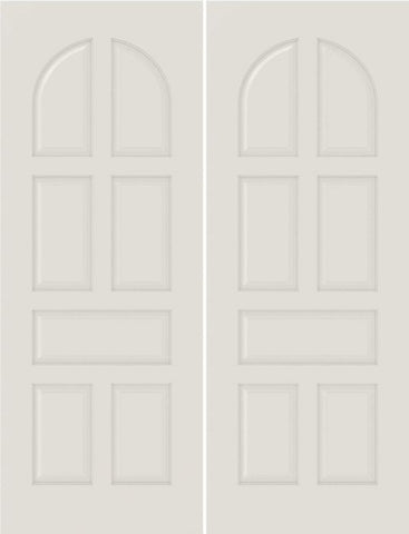 WDMA 20x80 Door (1ft8in by 6ft8in) Interior Barn Smooth 7040 MDF 7 Panel Round Panel Double Door 1