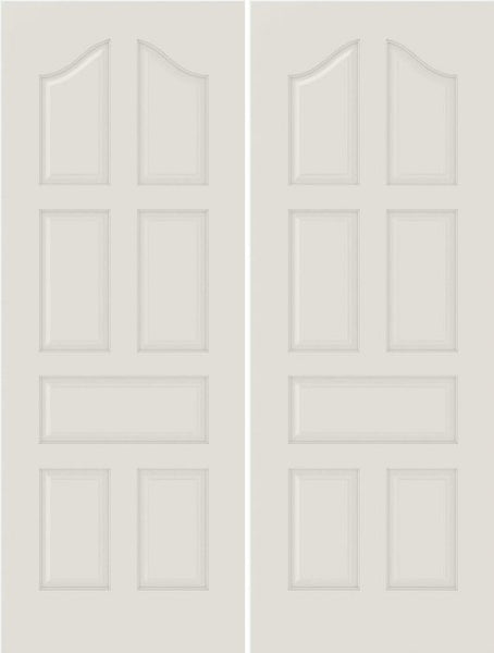 WDMA 20x80 Door (1ft8in by 6ft8in) Interior Barn Smooth 7030 MDF 7 Panel Arch Panel Double Door 1