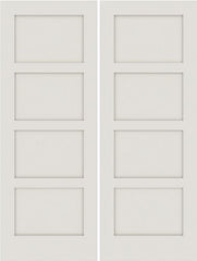 WDMA 20x80 Door (1ft8in by 6ft8in) Interior Barn Smooth SS 4100 MDF 4 Panel Shaker Double Door 1