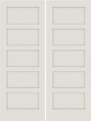 WDMA 20x80 Door (1ft8in by 6ft8in) Interior Barn Smooth SS 5100 MDF 5 Panel Shaker Double Door 1