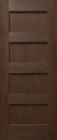 WDMA 24x80 Door (2ft by 6ft8in) Interior Mahogany 80in Four Flat Panels Square Sticking w/Reveal Single Door 1