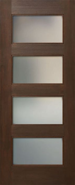 WDMA 24x80 Door (2ft by 6ft8in) Interior Mahogany 80in Four Lite Square Sticking w/Reveal Single Door 1