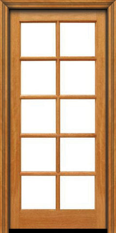 WDMA 24x80 Door (2ft by 6ft8in) French Mahogany 80in 10 lite Single Door IG Glass 1