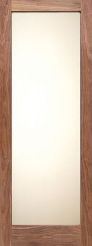 WDMA 24x80 Door (2ft by 6ft8in) Interior Swing Walnut Full Lite Shaker Style Single Door w/ Matte Glass SH-14 1