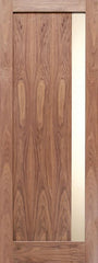 WDMA 24x80 Door (2ft by 6ft8in) Interior Barn Walnut Modern Slimlite Shaker Left Single Door w/ Matte Glass SH-15 1